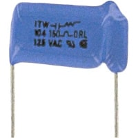 Capacitor, Polyester Film, 0.1 uF, 125 VAC, +/- 20%, Radial Leaded, -55 C, 85 C CORNELL-DUBILIER 104MACQRL150