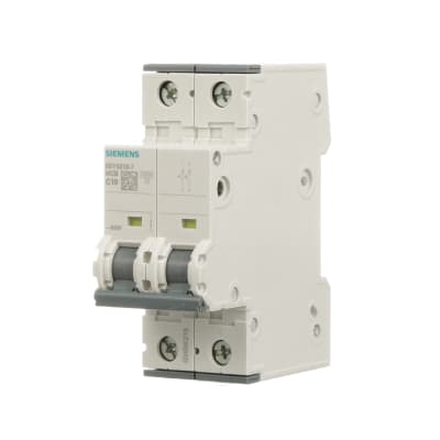 Siemens 5SY42108 Supplementary Protector UL 1077 Rated 10 Ampere Maximum Tripping Characteristic D DIN Rail Mounted 2 Pole Breaker 