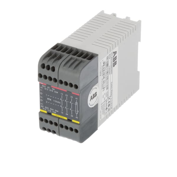 ABB Jokab Safety 2TLA010026R0400 RT6 Safety Relay; Single or Dual Channel; 115 V ac; 4