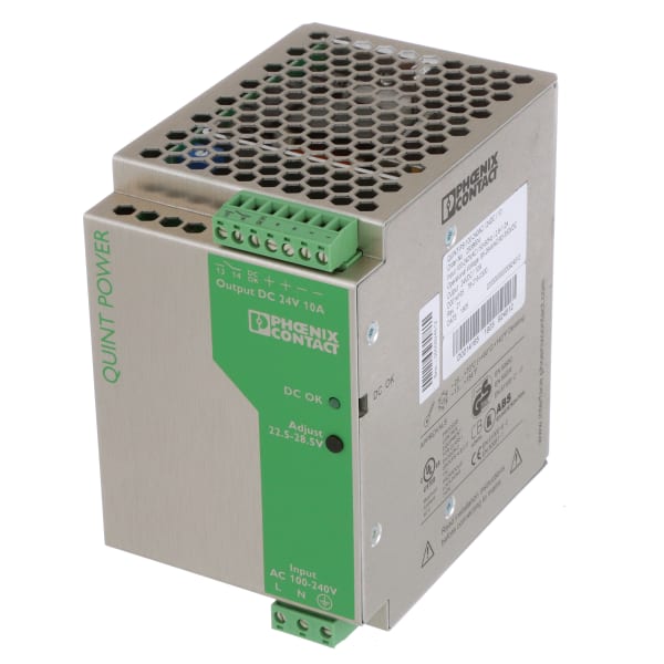 Phoenix Contact - 2938604 - Power Supply, ACDC, 24VDC, 10A, 240W, DIN ...