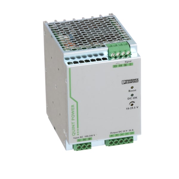 Phoenix Contact 2866776 Power Supply Ac Dc 24v 20a 480w 85 264vin Din Rail Mount Quint Power Series Allied Electronics Automation