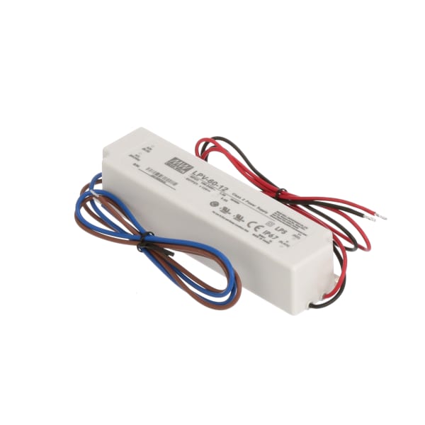 12V MW LPV-60-12 LED Driver Outdoor Waterproof AC-DC 12V 5A Power Supply for LED Sealed Panel Mount LPV Series