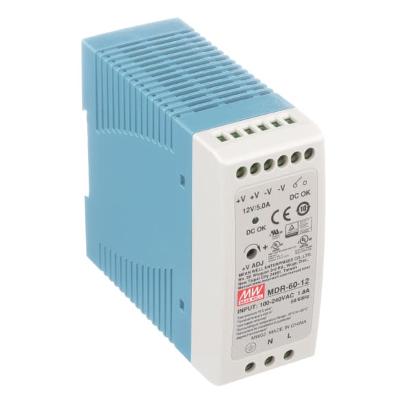 Mean Well USA MDR6012 Power Supply,ACDC,12V,5A,100