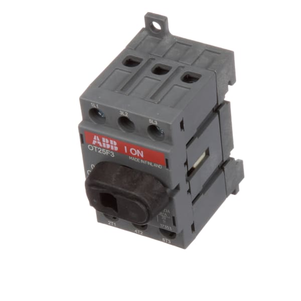 ABB OT25F3 NonFusible Disconnect Switch, 3 Pole, 30A, Din Rail/Panel Mount Allied