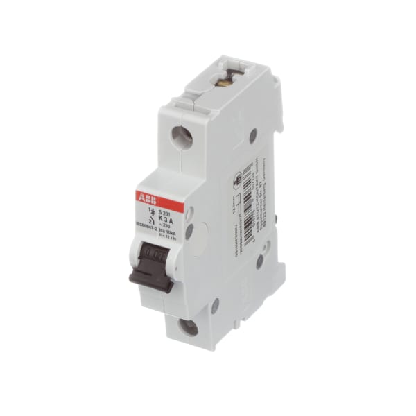 ABB - S201-K3 - Circuit Breaker, Supplementary, K Curve, 1-Pole, 3A ...