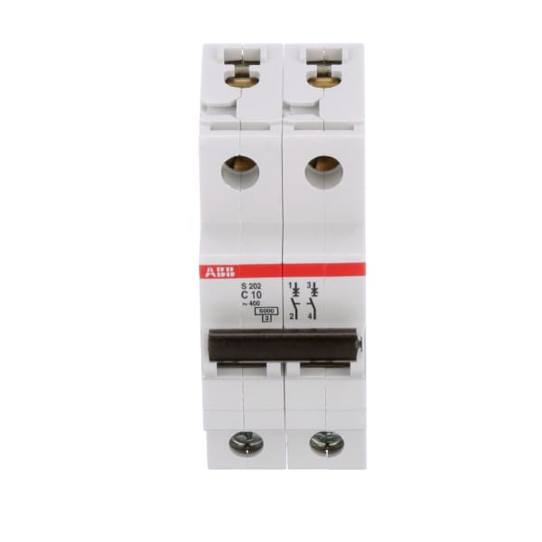 ABB - S202-C10 - Circuit Breaker, Supplementary, C Curve, 2-Pole, 10A ...