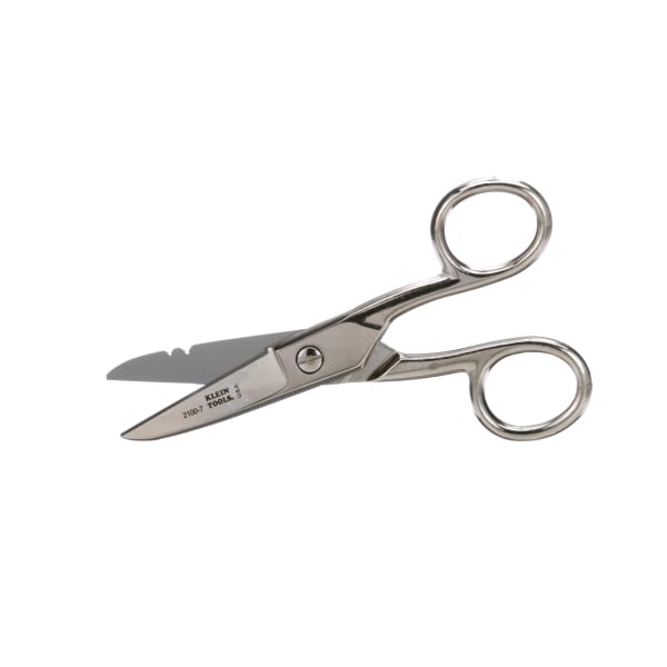 Klein Tools 21007 Electrician's Scissors, Nickel Plated, 19 AWG
