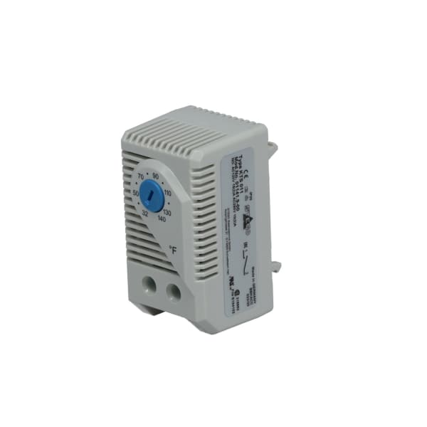 Bud Industries TS16 Enclosure,N.O.Thermostat,DIN Rail Mount,Norm
