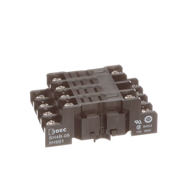 IDEC Corporation SH4B05 Relay Socket, 14 Pin, 4 Pole, DIN Rail, 10 A, 100 Megohms (Min