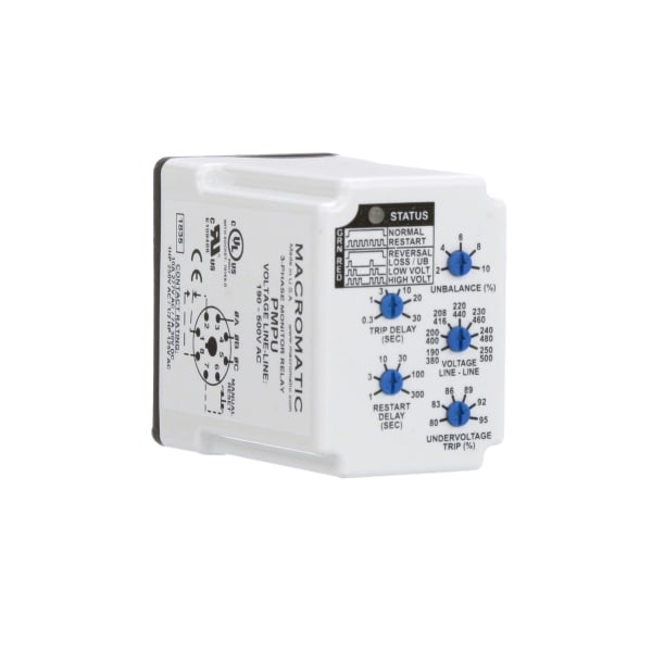 Macromatic PMPU Phase Monitoring Relay, 190500 VAC, SPDT, 10A/277V
