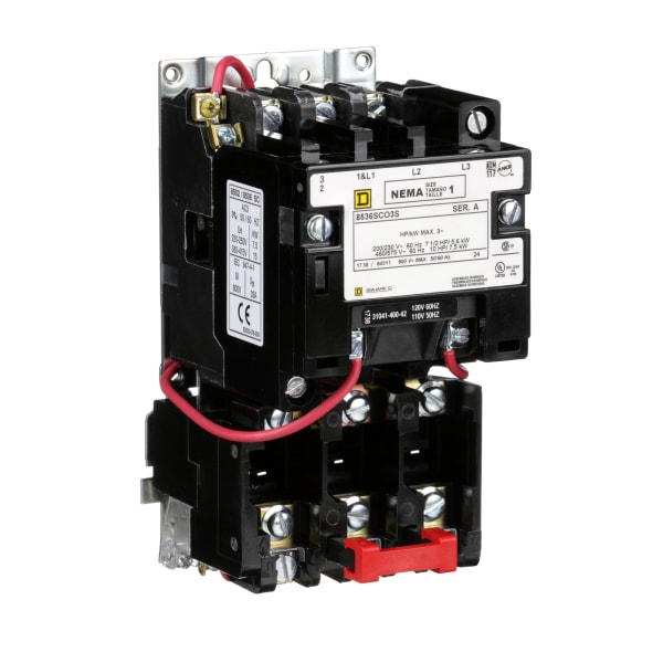 Square D - 8536SCO3V02S - STARTER 600VAC 27AMP NEMA, Non-Reversing ...