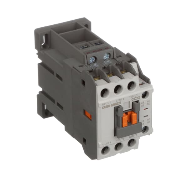 Carlo Gavazzi, Inc. CC22SD24 Contactor, Midi, 3 Pole, 22A, 690VAC, 24VDC Coil, 1 NO/1 NC