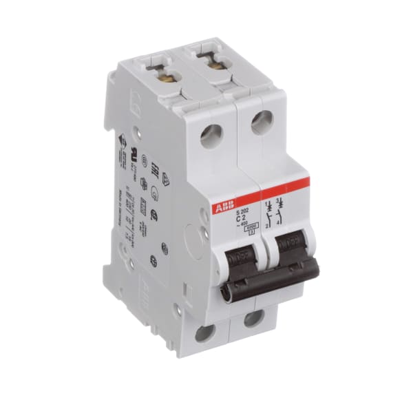 ABB - S202-C2 - Circuit Breaker, 2-Pole, C Curve, 2A, 6kA, 480Y/277VAC ...