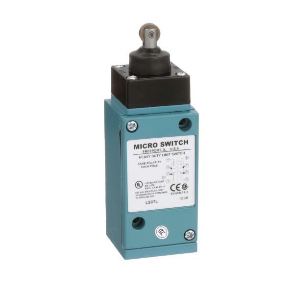 Honeywell LSD7L Limit Switch, Top Roller Plunger, 2NC/2NO DPDT