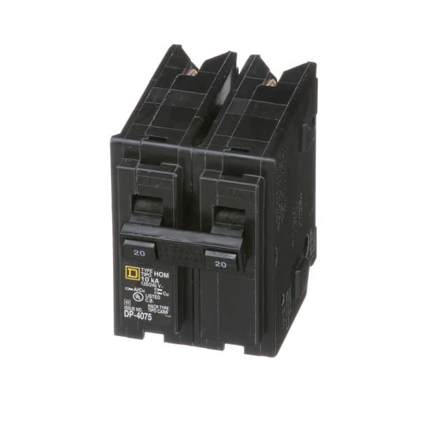 Square D - HOM220 - Miniature Circuit Breaker, 20A, 2 Pole, 120/240V