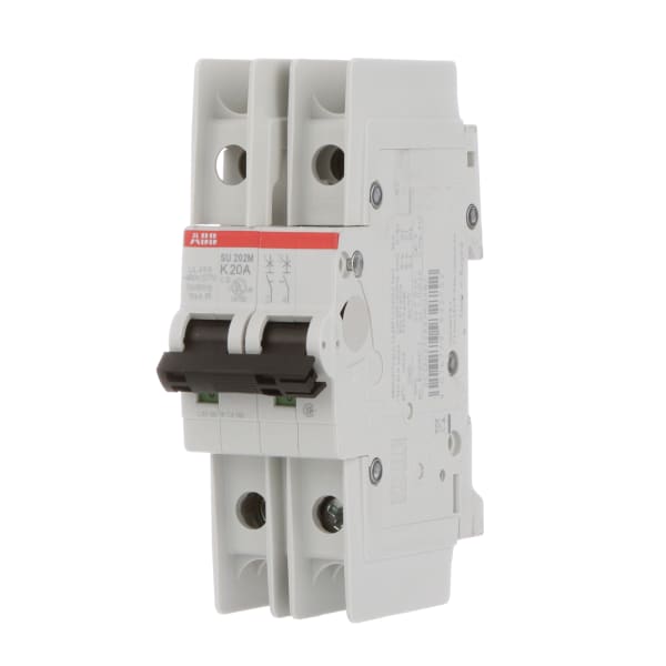 ABB SU202MK20 Miniature Circuit Breaker, Trip Curve K, 20 Amp, 2