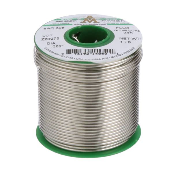 AIM Solder - 14050 - Glowcore 2.5% No Clean FluX Core Solder, SAC305, 0 ...