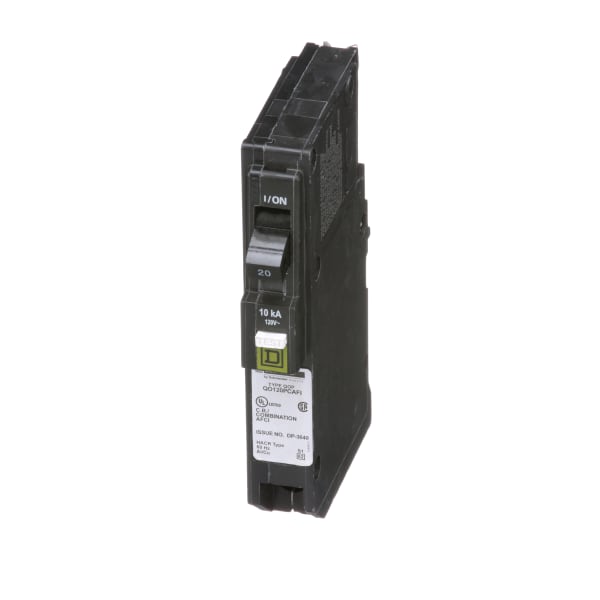 Square D - QO120PCAFI - Circuit Breaker, Mini, 1-P, 20A, 120/240VAC