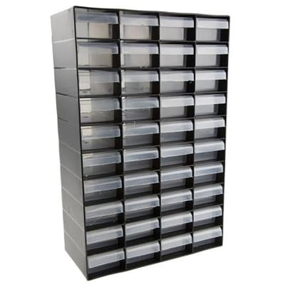 Rs Pro 8776812 40 Drawer Black Plastic Parts Storage Cabinet