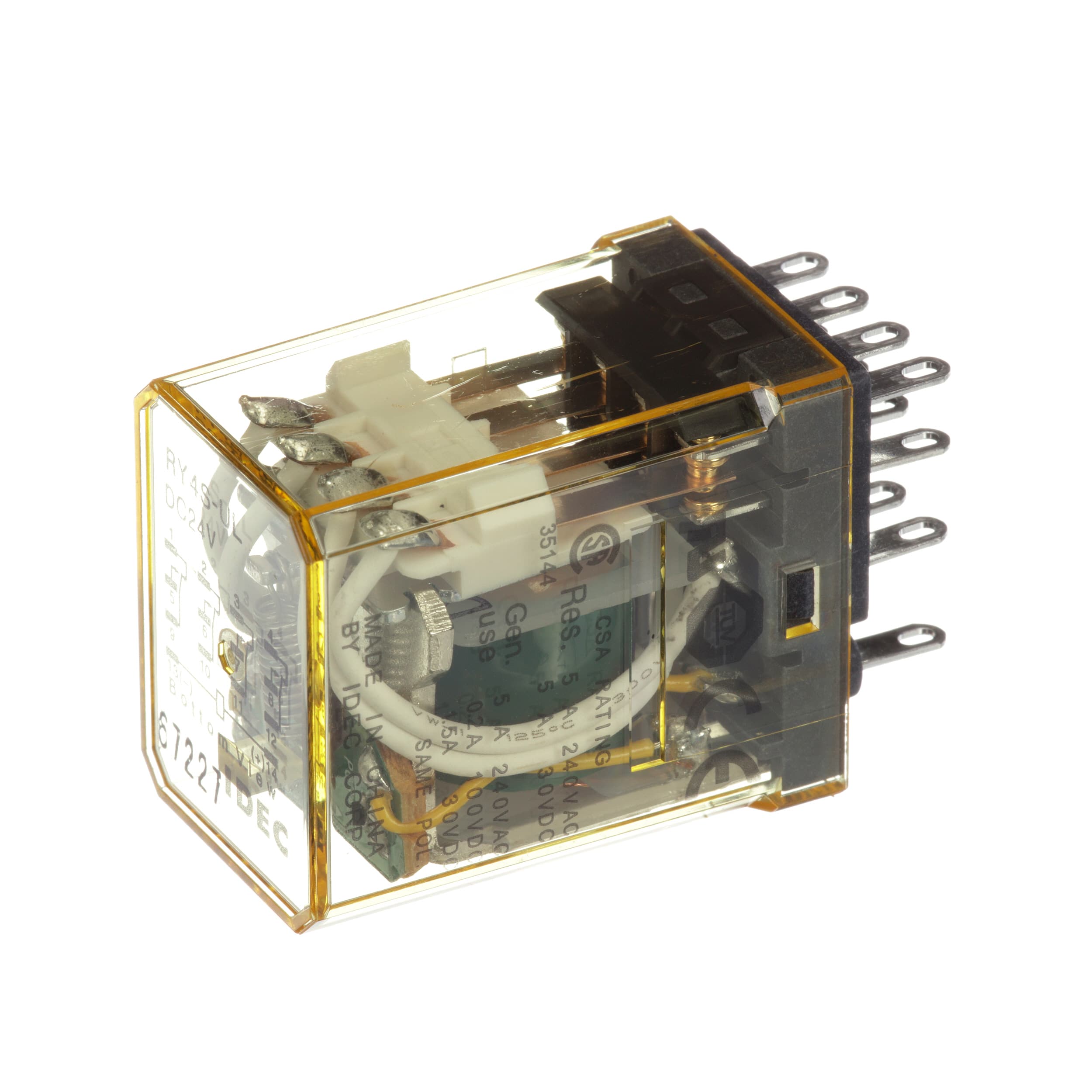 IDEC Corporation - RY4S-ULDC24V - Relay; E-Mech; Gen Purp; 4PDT; Cur-Rtg  5A; Ctrl-V 24DC; Vol-Rtg 240AC; Plug-In/Solder - Allied Electronics &  Automation