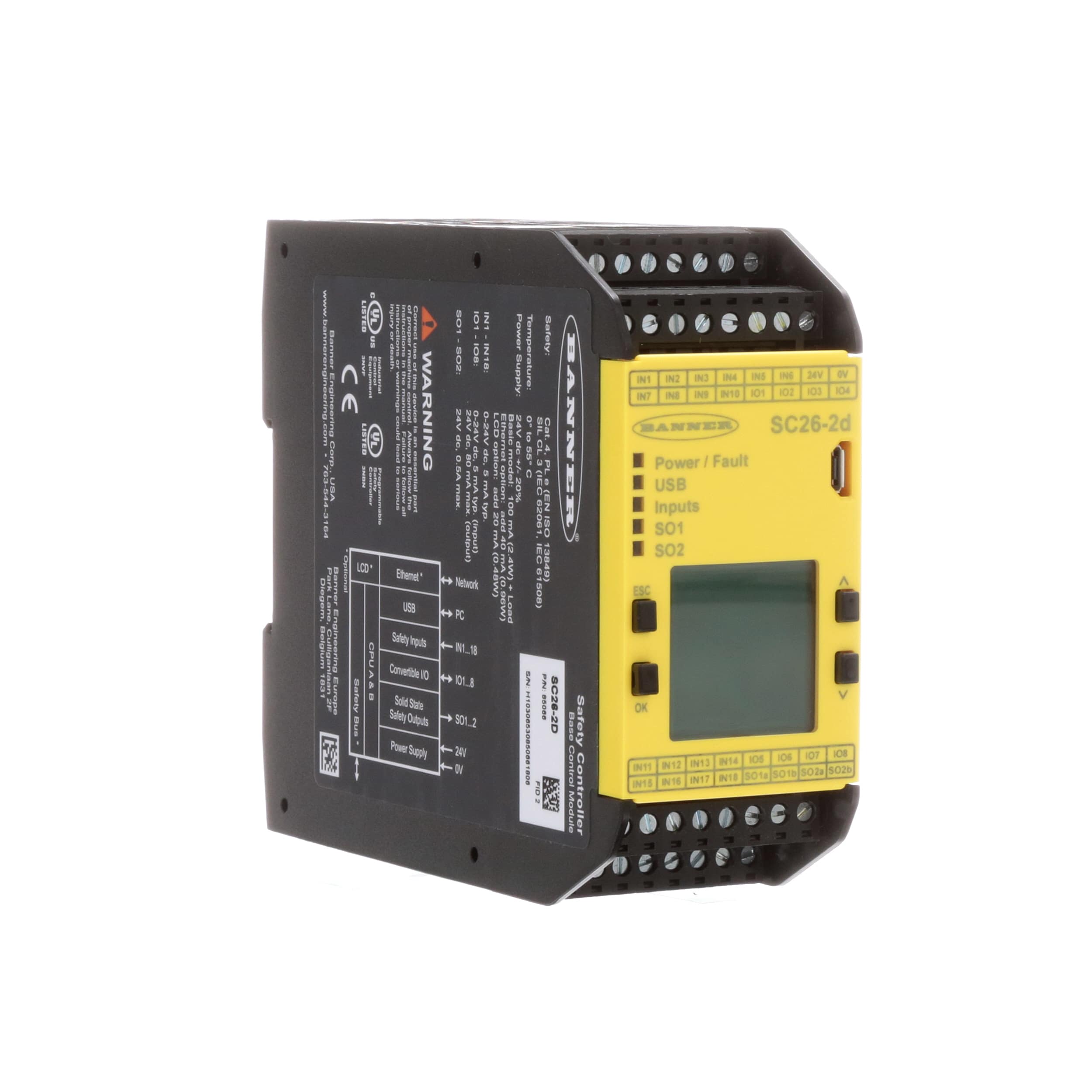 Banner Engineering Sc26 2d Safety Controller Display 2 Pairs