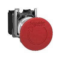 Emergency Stop, 40mm, Mushroom Head, 2 NC, Turn-To-Release, Harmony XB4 Series SCHNEIDER ELECTRIC XB4BS8444