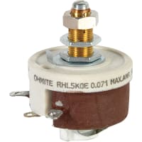 1 item s OHMITE MFG RHS500E RHS Series 500 Ohm ±10% 25 W Single Turn Rheostat Wirewound Potentiometer 
