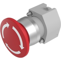 Stop Actuator,40mm,MAINT,White Arrow Legends,Twist-To-Release,IP65,Plastic,Red EAO SWITCH 704.075.2