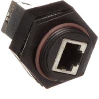 Circular Sealed Rj45 Connector RJ45 Bulkhead Pass-Thru w/Backside RJ45 Jack TE AMP 1546413-3