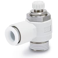 Speed Control, Flow Control, elbow, meter-out, M5x.8 port, for 4mm tube SMC CORPORATION AS1201F-M5-04