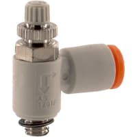 Speed Control, Elbow, Meter Out, 10-32 UNF port to 5/32 Tube, PBT, AS Series SMC CORPORATION AS1201F-U10/32-03