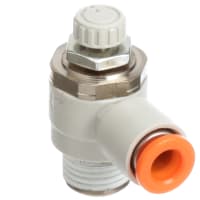 Speed Controller, Meter Out, Elbow, 1/4 NPT 1/4 Tube , PBT, Sealant, AS Series SMC CORPORATION AS2201F-N02-07S