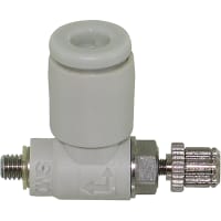 Speed Controller, Meter Out, Elbow, M3 x 0.5 Port 4mm Tube, Air, PBT, AS Series SMC CORPORATION AS1201F-M3-04