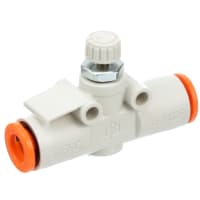 Speed Control, In-Line, One Touch, 1/4 Tube 1/8 Body, Brass, Air, AS Series SMC CORPORATION AS2002F-07