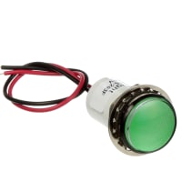 VCC 2150 Series Neon Panel Mount Indicator Light with Wire Leads and Round Flat-Top Lens 125 Volt Clear Visual Communications Company 2150A2 0.310-Inch/7.87mm Diameter 