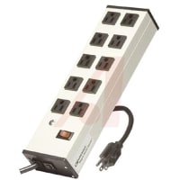Power Strip, Basic, 6 Outlets, Panel Mnt, 15ft. Cord, Lighted Switch, UL, cULus WIREMOLD ULBH6-15