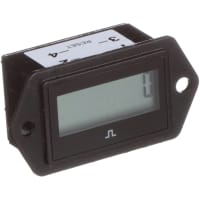 Totalizer, AC/DC, 2-Hole, 1/4In. Spade Term, Remote Reset, 8-Digit LCD, Sealed Trumeter 3400-0010