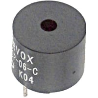 ICC/Intervox BRP4549S-110-CP @ 30 cm; Intermit; 30 to 120; 10 mA Max. Min. Buzzer Piezoelectric; 80 dB 
