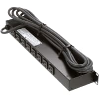 Power Strip,Suppressed,8 Outlets,Rack Mnt,Cur-Rtg 15A,12ft. Cord,Vol-Rtg 125VAC BUD INDUSTRIES INC POS-194-S