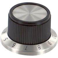 Pack of 20 Plastic Knob 27 mm Round Knurled with Indicator Line MC21051 MC21051 Round Shaft 6.4 mm