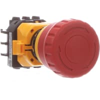 E-stop switch, 40mm btn,1NO 1NC, 22mm mnt hole, Screw terminals IDEC CORPORATION XW1E-BV411M-R