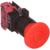 Switch,Pushbutton,E-Stop,40mm Pushlock,Twist Reset,Red,1NC,10A 110 VAC,22mm mnt IDEC CORPORATION HW1B-V4F01-R