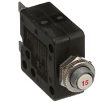 Circuit Breaker Therm Push 15A Panel 1 Pole Vol-Rtg 250/50VAC/VDC TE Connectivity W58-XB1A4A-15