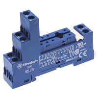 Relay Socket for use with 40.51, 40.52, 40.61, 44.52, 44.62 250V ac FINDER 95.75.SMA