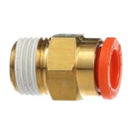 Tubing Fitting,Male Connector,1/4in,1/8 NPT,Brass,Series KQ2 SMC CORPORATION KQ2H07-34AS