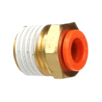 Tubing Fitting,Male Connector,1/4in,1/4 NPT,Brass,Series KQ2 SMC CORPORATION KQ2H07-35AS