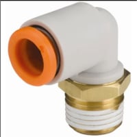 Tubing Fitting,Threaded,Male Elbow,1/4in Tube,1/8NPT Brass Thread,w/Seal SMC CORPORATION KQ2L07-34AS