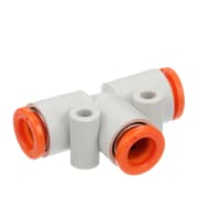 Tubing Fitting,Union Tee,1/4in,Same Diam. Tubing OD,Brass,Series KQ2 SMC CORPORATION KQ2T07-00A