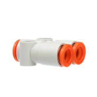 Tubing Fitting,Union "Y",1/4in,Same Diam. Tubing OD,Brass,Series KQ2 SMC CORPORATION KQ2U07-00A