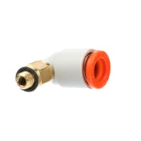 Tubing Fitting,Threaded Type,Male Elbow,1/4-in Tube,10-32UNF Brass Thread SMC CORPORATION KQ2L07-32A
